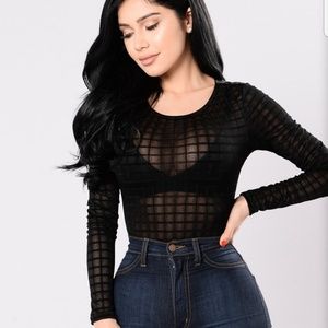 Fashion nova bodysuit black (money honey) size S